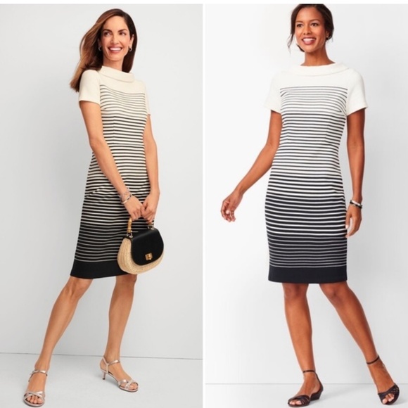 Talbots Striped Ottoman Sheath Dress Size 14 - Picture 1 of 6